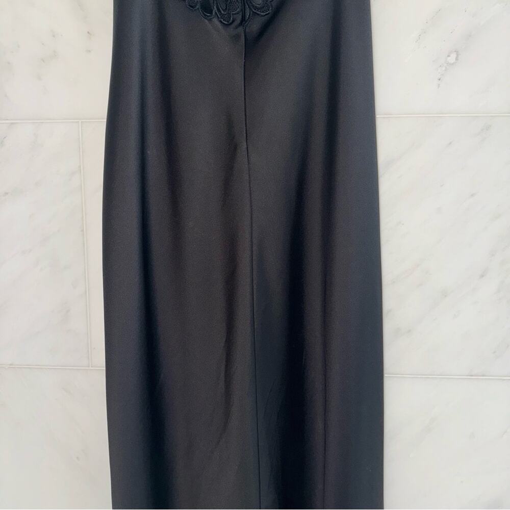 Ramy Brook Mora Floral Lace Bodice Halter Gown Black 2 - Picture 12 of 15